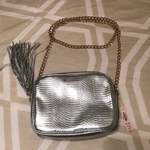 Victoria Secret metallic silver crossbody